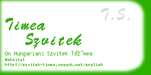 timea szvitek business card